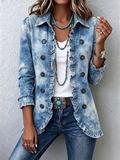 Isobel - Botanical Print Ruffle Trim Jacket