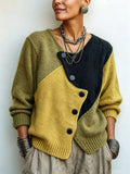 Ophelia - Asymmetric Colour-Block Knit Jumper