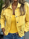 Willow - Fringed Lace Trim Cropped Jacket
