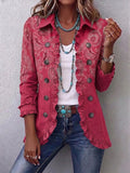 Ottilie - Paisley Print Ruffle Trim Jacket