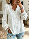 Ottilie - Floral Embroidered Ruffle Blouse