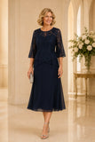 Isabelle - Beaded Lace Tea-Length Occasion Dress