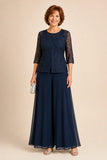 Penelope - Beaded Lace Culotte Trouser Suit