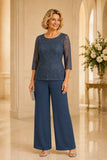 Madeleine - Beaded Lace Wide-Leg Trouser Suit