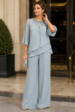 Matilda - Layered Chiffon Two Piece Trouser Set