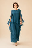 Elsie - Flowing Cape Overlay Trouser Set