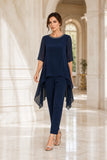 Victoria - Embellished Neckline Two-Piece Trouser Set
