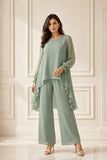 Cecilia - Embellished Chiffon Two-Piece Trouser Suit