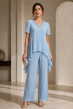 Norah - Embellished Asymmetric Two Piece Trouser Suit