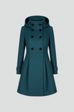 Madeleine - Hooded Double-Breasted A-Line Coat