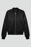Frankie - Glossy Zip-Through Bomber Jacket