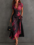 Romilly - Abstract Print Wrap Midi Dress