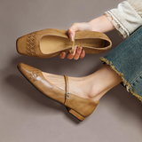 Cordelia - Woven Square-Toe Mary Jane Flat