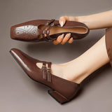 Genevieve - Brogue Detail Mary Jane Shoes