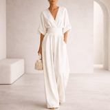 Ophelia - V-Neck Wide-Leg Jumpsuit