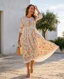Margot - Floral Crochet Midi Dress
