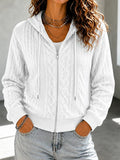 Isobel - Cable Knit Zip Through Hoodie