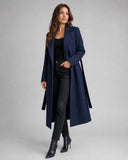 Vivienne - Belted Longline Lapel Coat