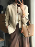 Daphne - Textured Knit Button-Front Cardigan