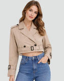 Cecilia - Cropped Belted Trench Jacket
