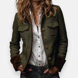 Beatrice - Herringbone Military-Style Jacket