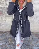 Hazel - Hooded Drawstring Longline Parka