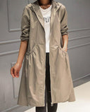 Imogen - Hooded Longline Zip Coat