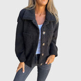 Hazel - Cosy Teddy Button-Front Jacket