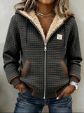 Hazel - Quilted Fleece-Lined Zip-Up Hooded Jacket